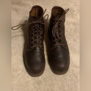 LL Bean Chippewa Katahdin Iron Works Engineer Boots Mens Size 10D Brown Leather